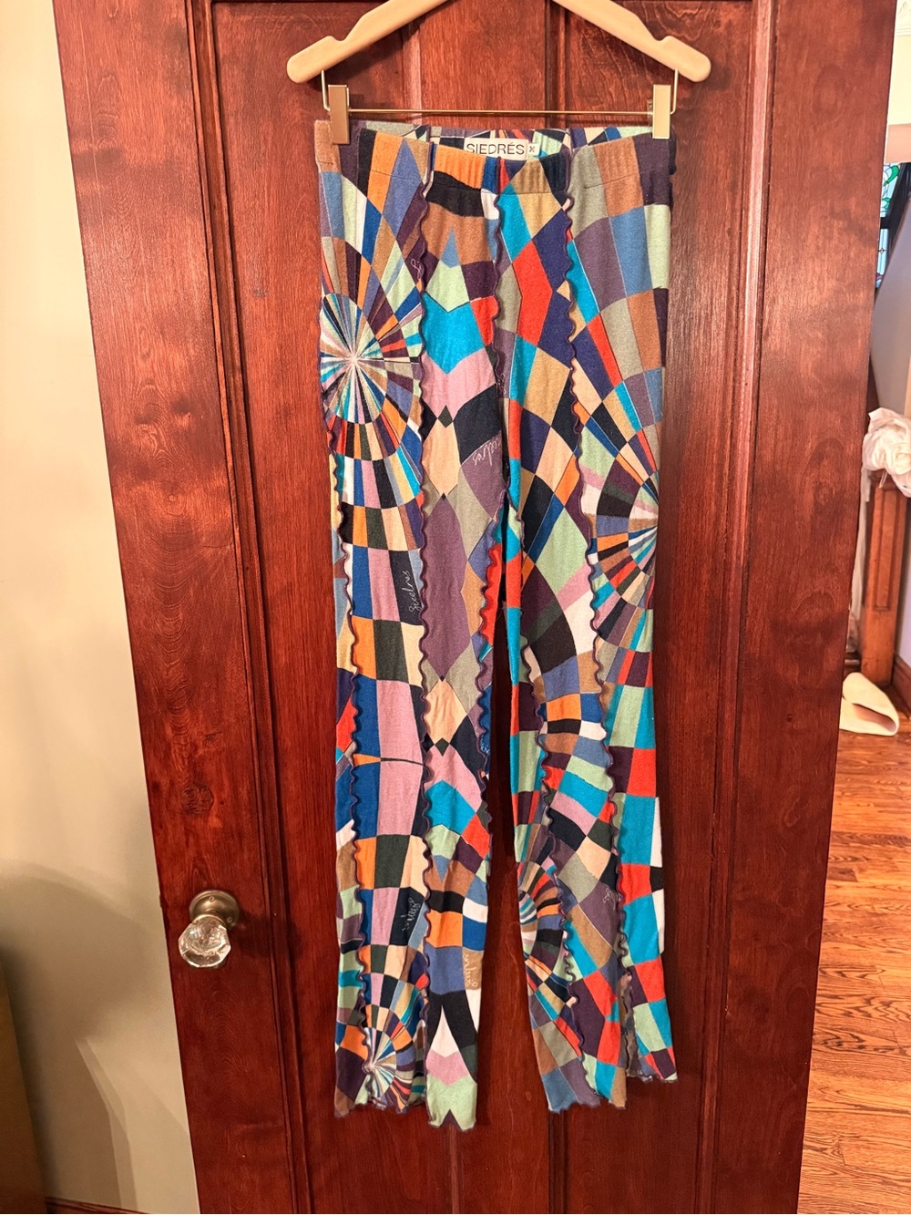 SIEDRÉS Colorblock Geometric Knit Top in Multitone